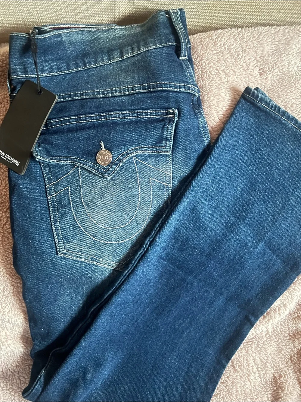True Religion Men’s Ricky SF Flap Straight Jeans